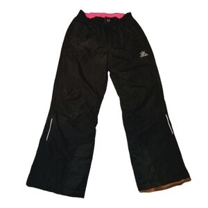 Insulated Black Snow Pants Girls Size 12 Outdoor Wear Pink Accents